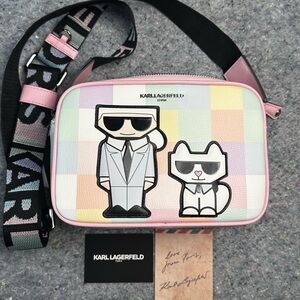 Karl Lagerfeld Pink and Multicolor Crossbody Bag